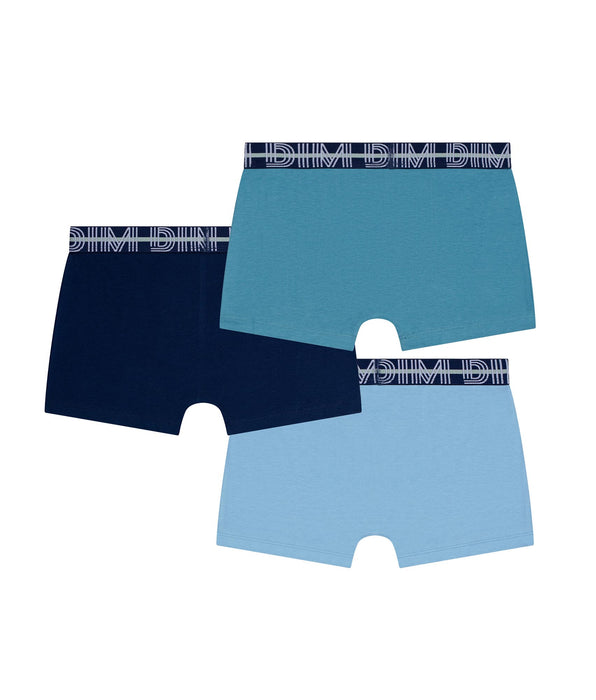 DIM 3er-Pack Boxershorts für Jungen aus Stretch-Baumwolle mit kontrastierendem Bund Adriatique EcoDim
