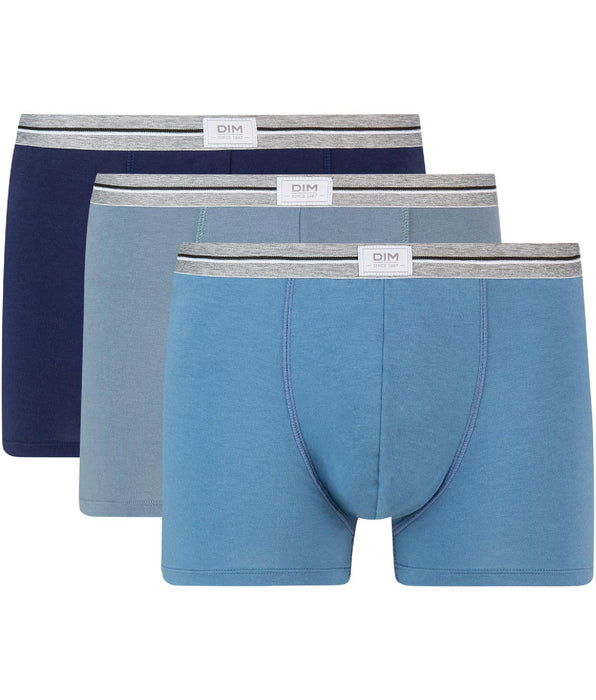 DIM 3er-Pack Boxershorts aus robuster Stretch-Baumwolle blau/grau - Ultra Resist