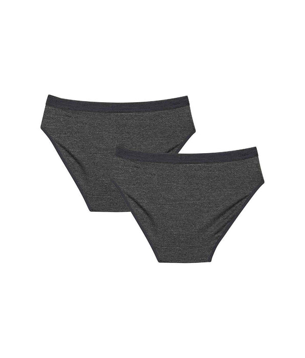 DIM Dunkelgrau melierter Mädchenslip aus Mikrofaser - DIM Micro