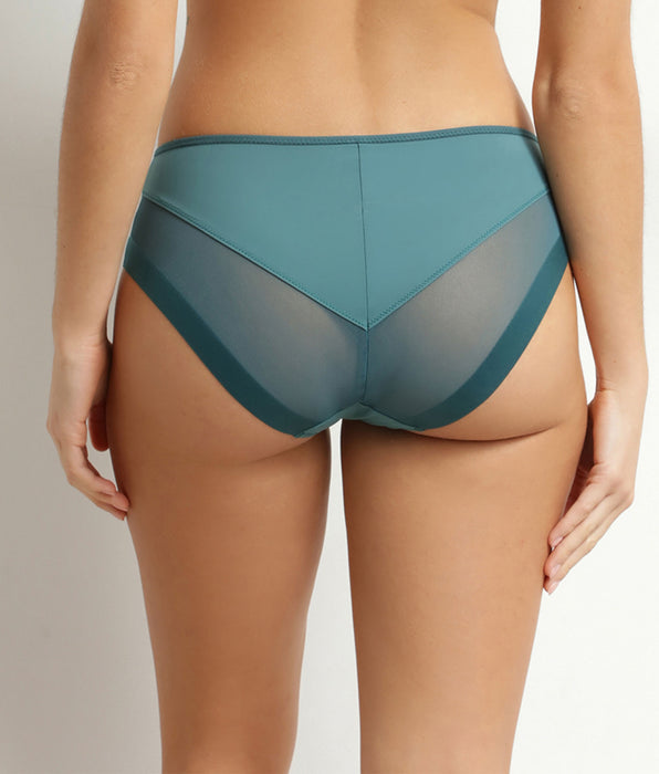 DIM Halbtransparenter Slip für Damen aus grüner Mikrofaser von Dim Generous