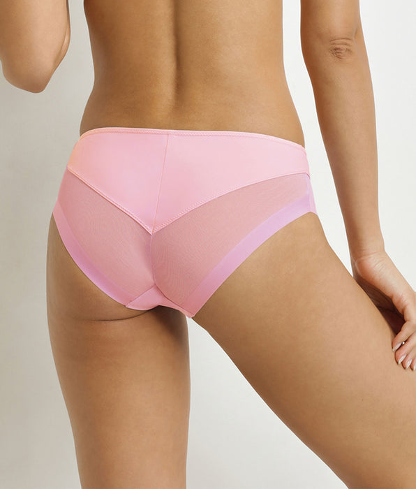 DIM Slip für Frauen halbtransparent Rosa Blümchen Dim Generous