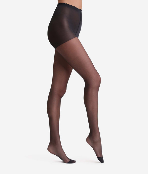 DIM Transparente Strumpfhose schwarz mit Nude-Effekt 17D Body Touch