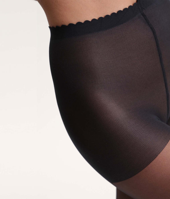 DIM Transparente Strumpfhose schwarz mit Nude-Effekt 17D Body Touch
