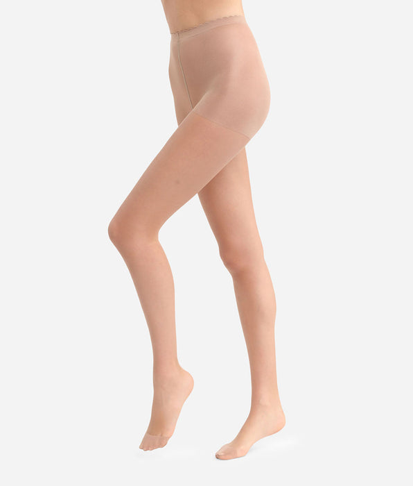 DIM Hellbeige transparente Strumpfhose mit Nude-Effekt 17D - Body Touch