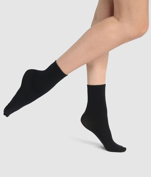 DIM Schwarze ultra-blickdichte Söckchen aus Mikrofaser 70D - DIM Style