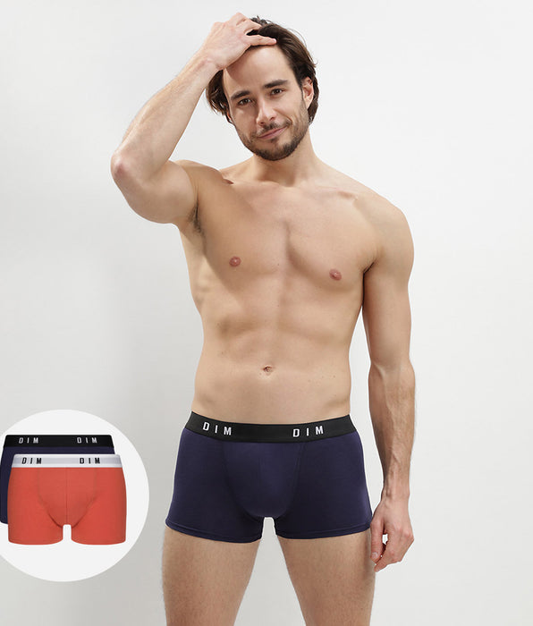 DIM 2er-Pack Boxershorts mit Retrobund blau/rot - DIM Originals