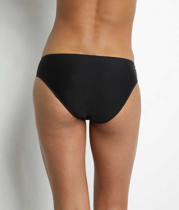 DIM Schwarzer Mikrofaser-Slip mit Stickerei - Generous Embroidery