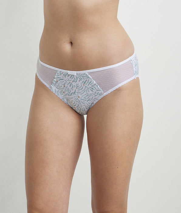 DIM Weißer Slip aus Bio-Baumwolle mit Blättermuster - Generous