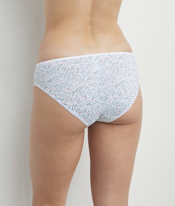DIM Weißer Slip aus Bio-Baumwolle mit Blättermuster - Generous