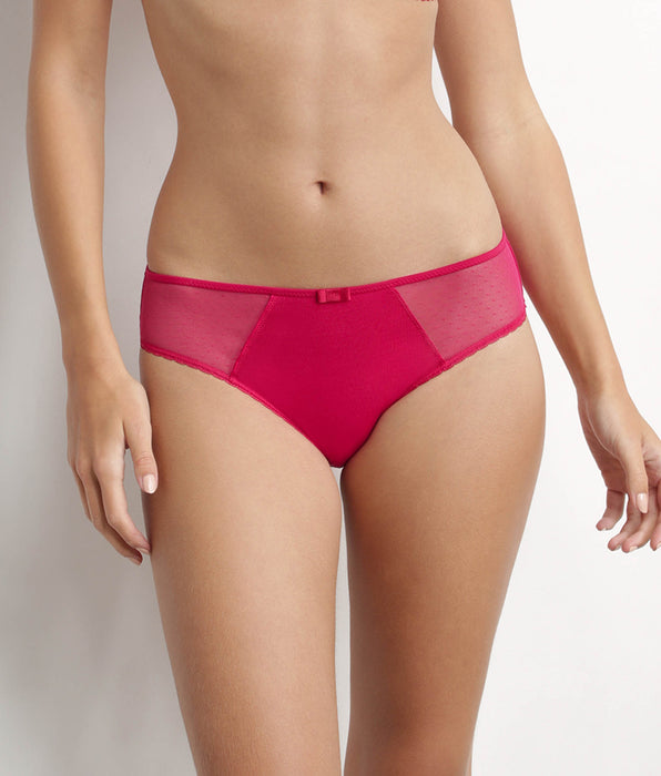 DIM Kirschroter Mikrofaser–Slip mit Tülleinsätzen – Generous