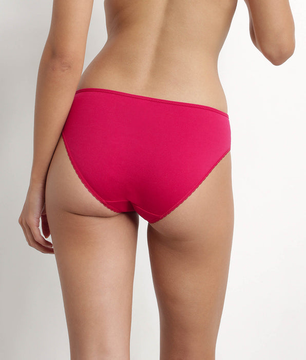 DIM Kirschroter Mikrofaser–Slip mit Tülleinsätzen – Generous