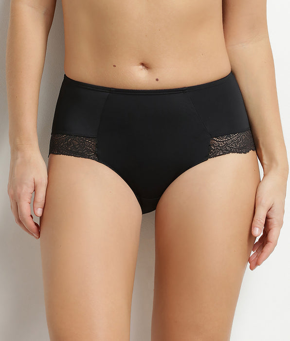 DIM Hohe Miederhose aus schwarzer Spitze von Dim Silhouette Essentiel