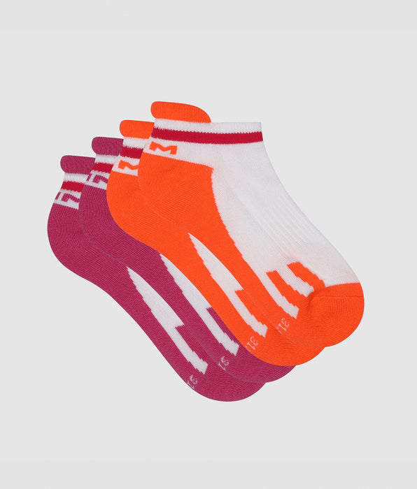 DIM 2er-Pack Kindersocken im Retro-Style pink/orange - DIM Sport