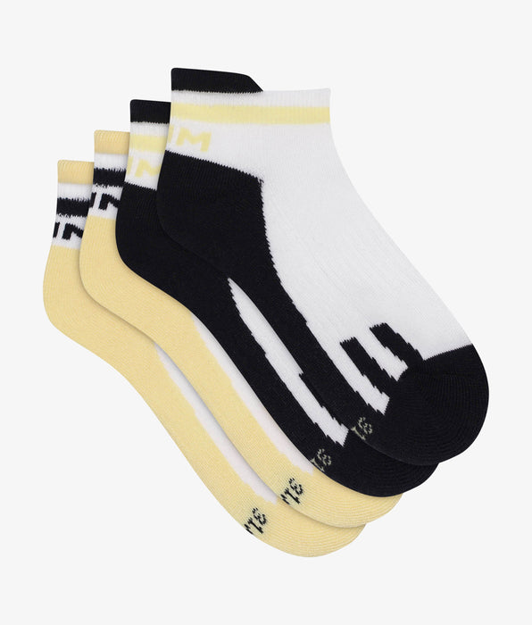 DIM 2er-Pack Unisex-Socken im Retro-Style marine/gelb - DIM Sport