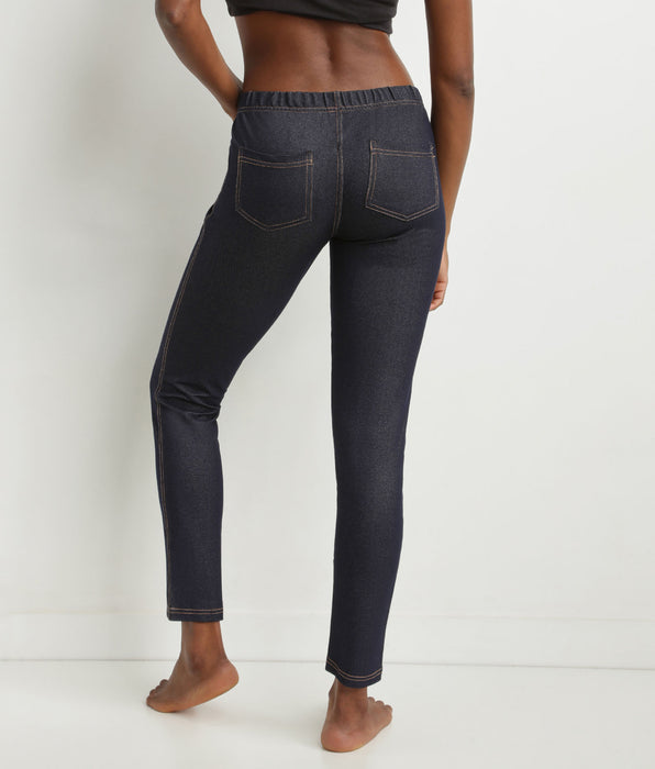 DIM Marineblaue Damen-Leggings in Denim-Optik mit Taschen Dim Relax & Go