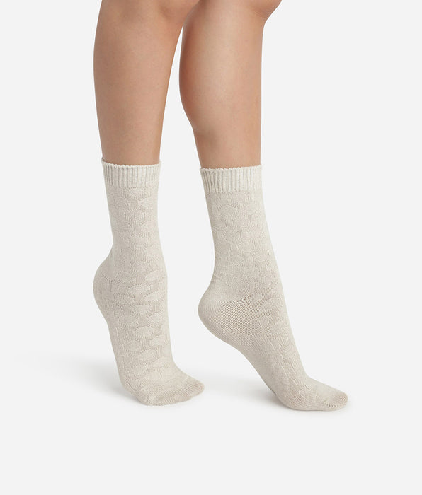 DIM Beigefarbene Damensocken aus Viskose und Baumwolle - Cotton Style
