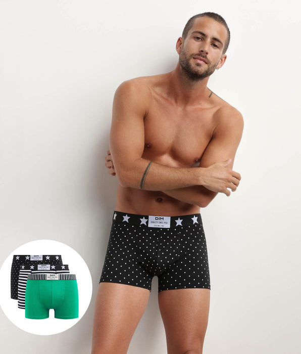 DIM 3er-Pack Boxershorts aus Stretch-Baumwolle mit Punkte-Print - DIM Vibes