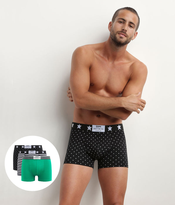 DIM 3er-Pack Boxershorts aus Stretch-Baumwolle mit Punkte-Print - DIM Vibes