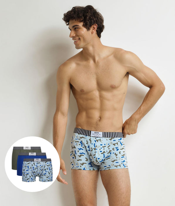 DIM 3er-Pack Herren-Boxershorts Schwarz Blau Khaki Dim Vibes