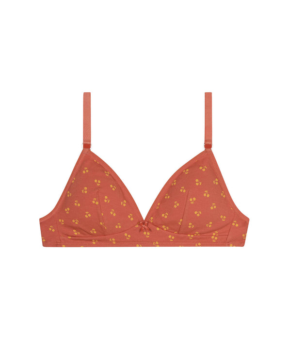 DIM Mädchen-BH ohne Bügel orange mit Kirsch-Motiv - Pockets