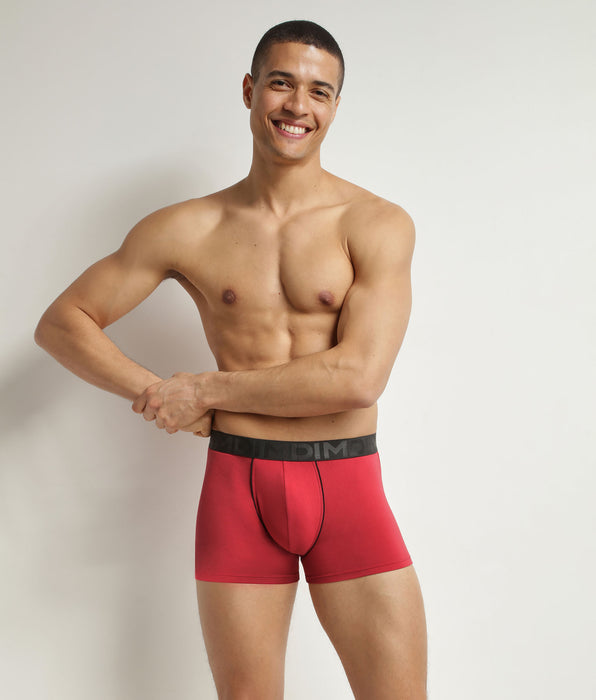 DIM Rubinrote Boxershorts mit schwarzem Logobund - DIM Classic