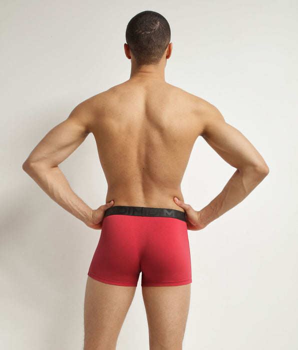 DIM Rubinrote Boxershorts mit schwarzem Logobund - DIM Classic
