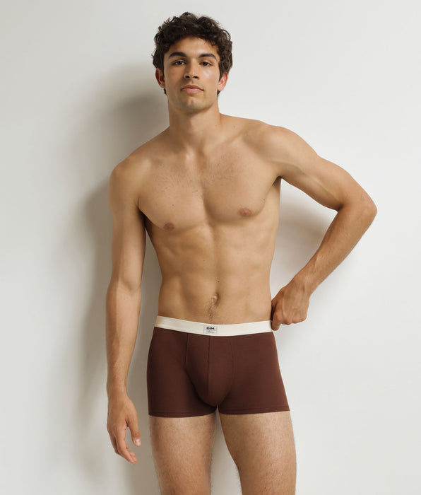 DIM Gerippte Herren-Boxershorts Chocolate Dim Elegant
