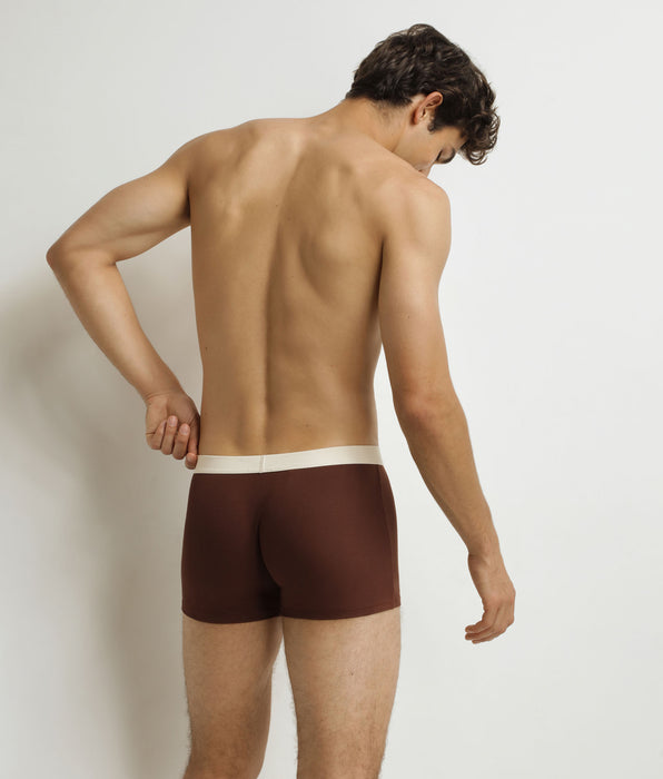 DIM Gerippte Herren-Boxershorts Chocolate Dim Elegant
