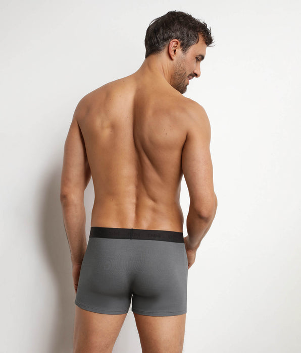DIM Herren-Boxershorts aus gerippter Modal-Baumwolle in Stahlgrau Dim Élégant