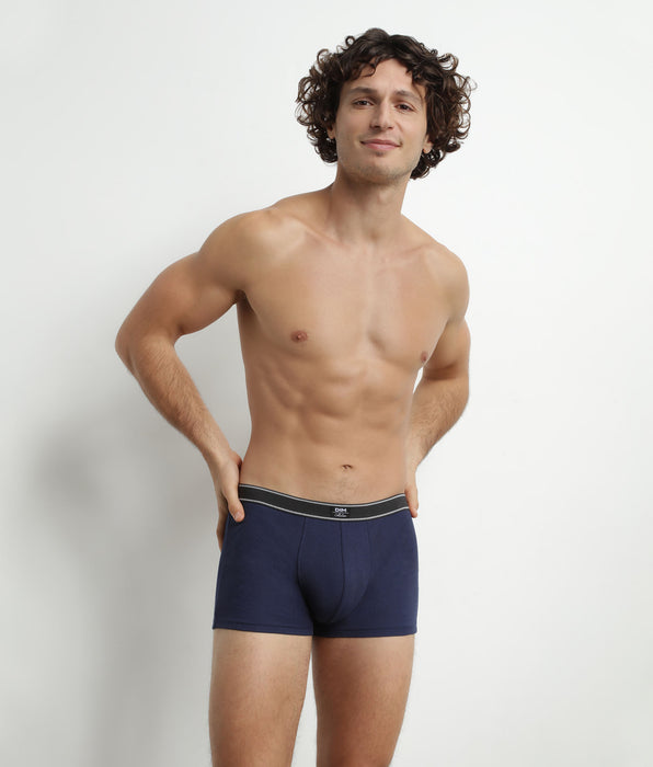 DIM Dunkelblaue Boxershorts aus gerippter Modal-Baumwolle - DIM Elegant