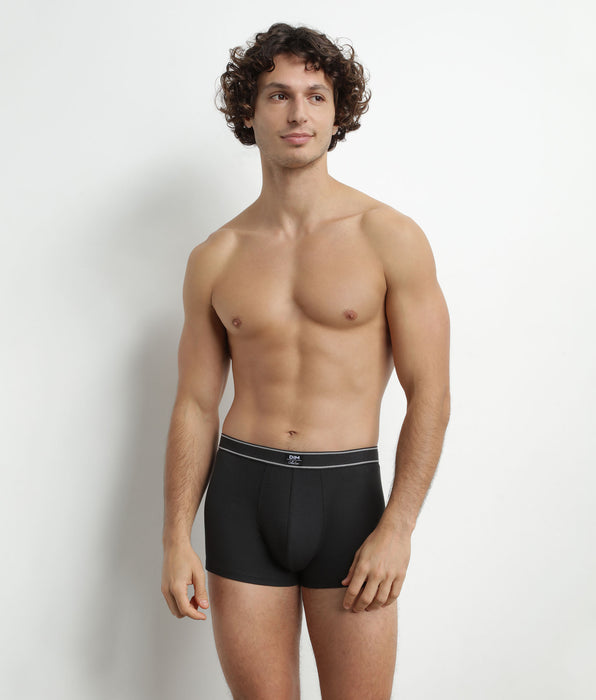 DIM Schwarze Boxershorts aus gerippter Modal-Baumwolle - DIM Elegant