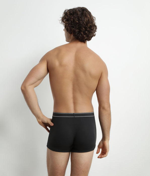 DIM Schwarze Boxershorts aus gerippter Modal-Baumwolle - DIM Elegant