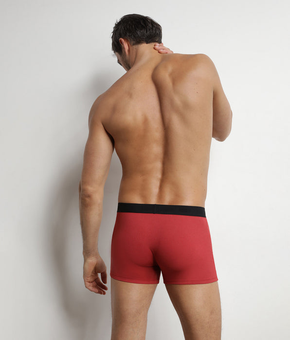 DIM Herren-Boxershorts aus gerippter Modal-Baumwolle in Rot von Dim Élégant