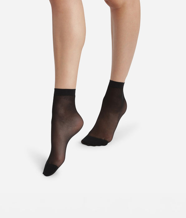 DIM 2er-Pack transparente Socken 20D mit Lycra® in Schwarz - Ultra Resist
