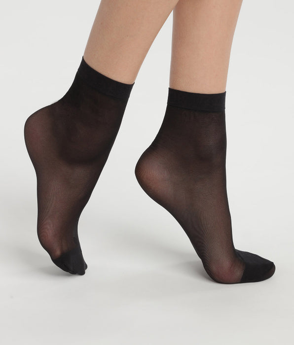 DIM 2er-Pack transparente Socken 20D mit Lycra® in Schwarz - Ultra Resist