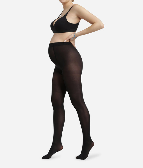 DIM Schwarze blickdichte Schwangerschaftsstrumpfhose 50D - DIM Style Mama