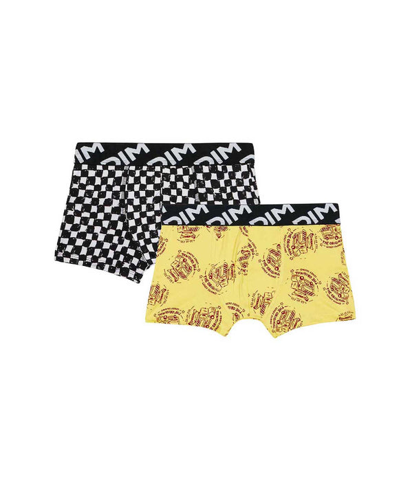 DIM 2er-Pack Jungen-Boxershorts aus recycelter Mikrofaser mit Karo-Muster - DIM Micro