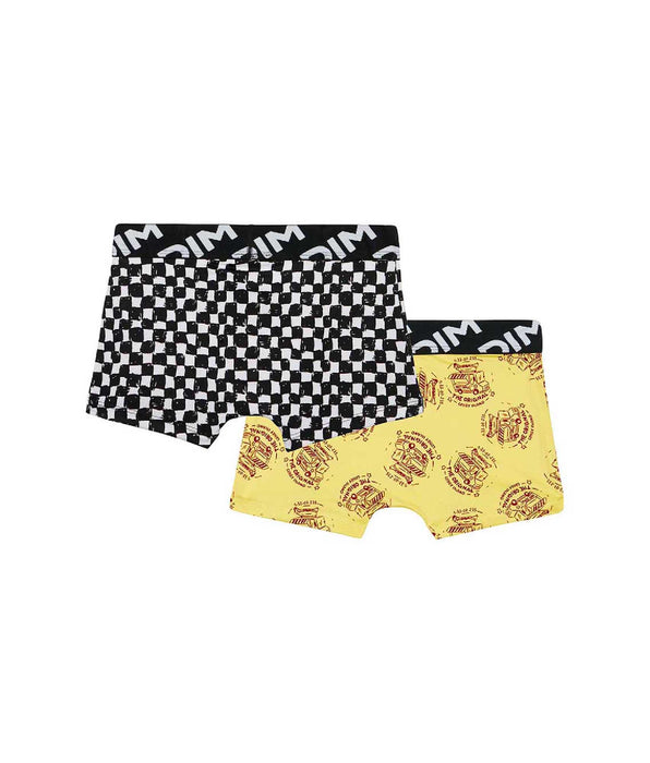 DIM 2er-Pack Jungen-Boxershorts aus recycelter Mikrofaser mit Karo-Muster - DIM Micro