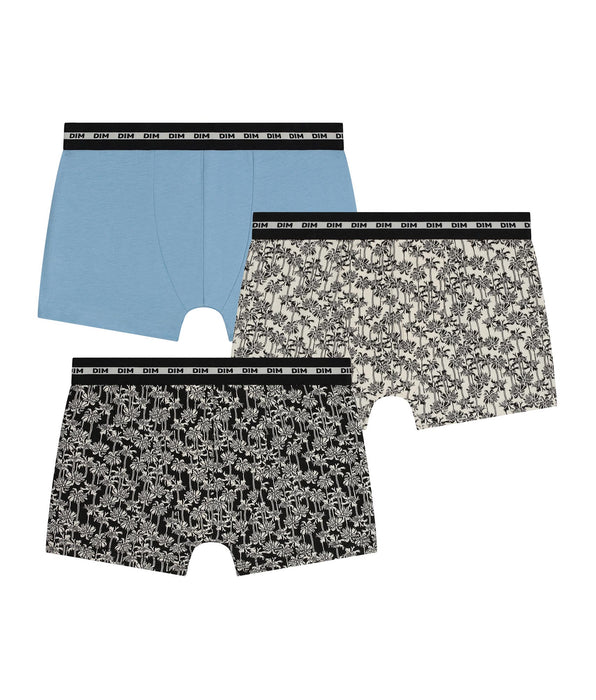 DIM 3er-Pack Boxershorts für Kinder mit Palmenmotiv Dim Coton Stretch
