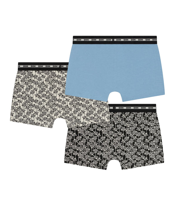 DIM 3er-Pack Boxershorts für Kinder mit Palmenmotiv Dim Coton Stretch