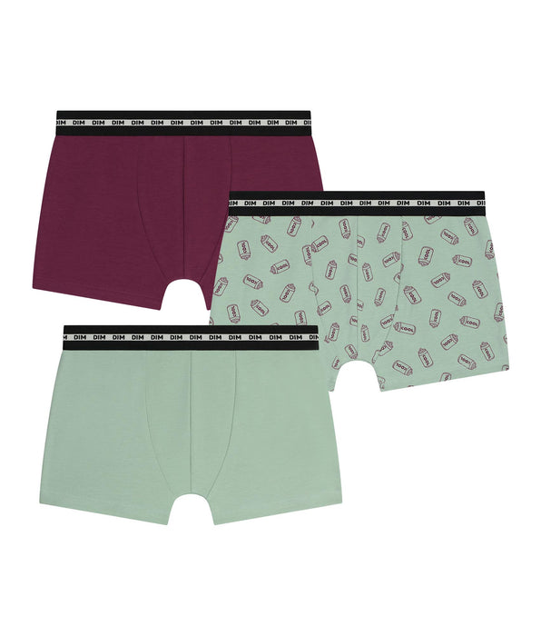 DIM 3er-Pack Boxershorts für Jungen aus Stretch-Baumwolle in Kupfer mit EcoDim-Motiven Mode