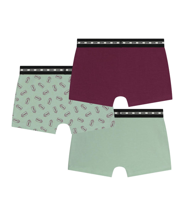 DIM 3er-Pack Boxershorts für Jungen aus Stretch-Baumwolle in Kupfer mit EcoDim-Motiven Mode