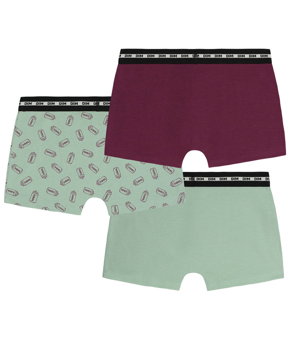 DIM 3er-Pack Boxershorts für Jungen aus Stretch-Baumwolle in Kupfer mit EcoDim-Motiven Mode