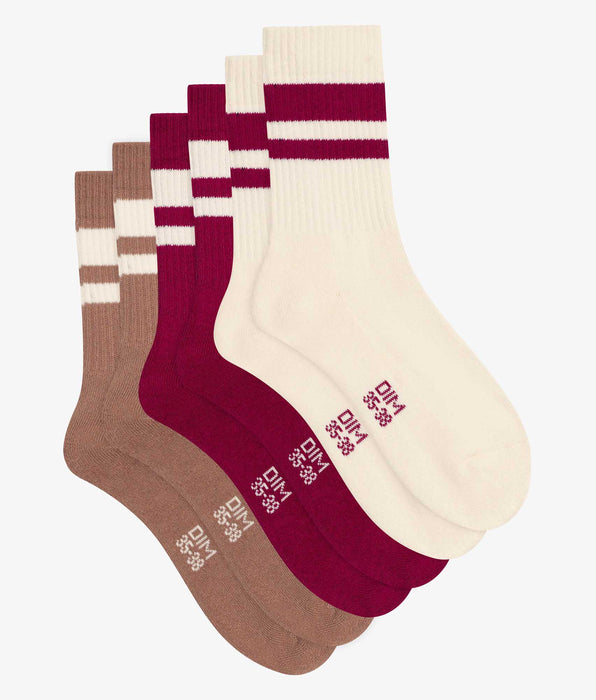 DIM 3er-Pack Socken aus Baumwolle Café – EcoDIM Sport