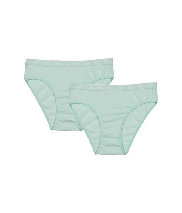 DIM 2er-Pack pastellblaue Mädchenslips aus Bio-Baumwolle - DIM Skin Care