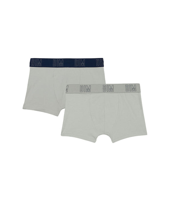 DIM 2er-Pack hellgraue Jungen-Boxershorts aus Bio-Baumwolle - DIM Skin Care