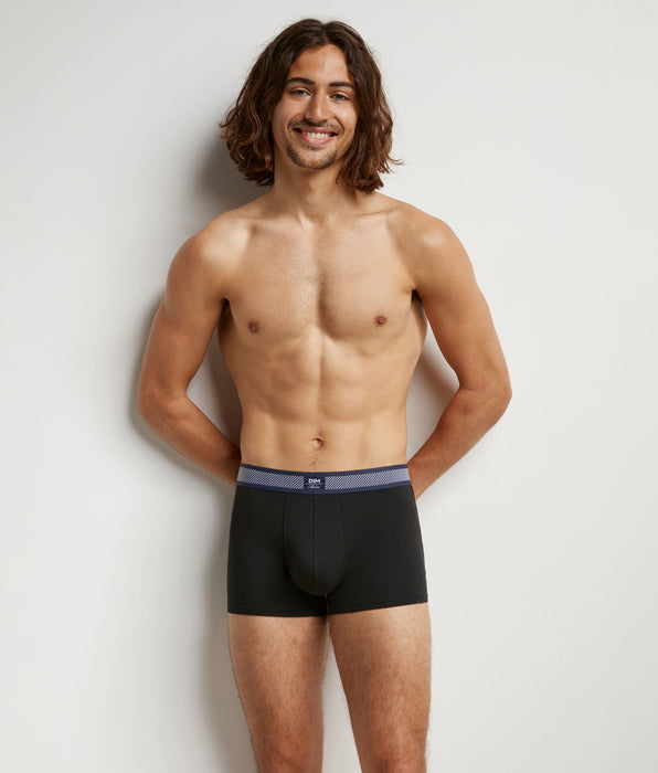DIM Schwarze Piqué Boxershorts aus Modal-Baumwolle - DIM Smart