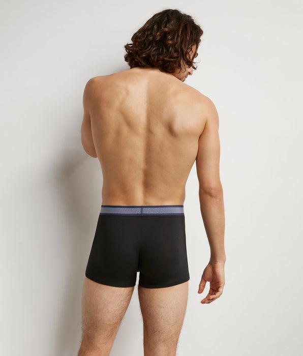 DIM Schwarze Piqué Boxershorts aus Modal-Baumwolle - DIM Smart