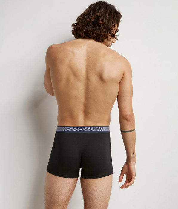 DIM Schwarze Piqué Boxershorts aus Modal-Baumwolle - DIM Smart