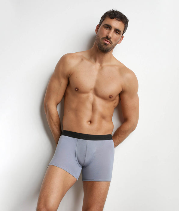 DIM Boxershorts für Herren aus Modal-Piqué-Baumwolle in Graupulver von Dim Smart